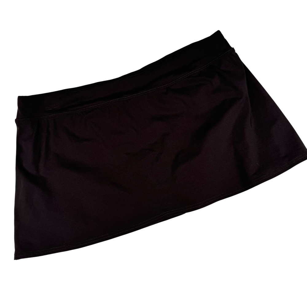 Lands End Swim Skirt Women 14P Brown Built-in Brief Mini V3388/F2993 Classic